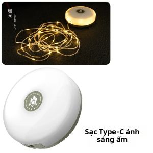 Đèn Dây Cắm Trại Chống Nước Có Thể Sạc Lại Dài 10m Với 8 Chế Độ Chiếu Sáng 2 Trong 1 Ngoài Trời Đèn Cắm Trại Đi Bộ Đường Dài Đèn Dây Trang Trí Cổ Tích