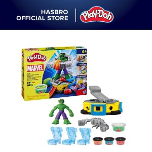 Play-Doh Marvel Hulk Smash & Squish Kids Playset with Bendy Action Figure and Accessories Imagination Toys for Boys and Girls 4 and Up