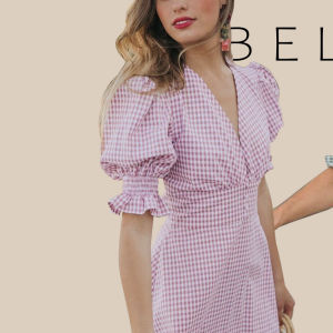 Belia Dress Natal Murah Midi Baju Wanita Gereja Casual Elegant Simpel Slim Kotak Pakaian Remaja 2024