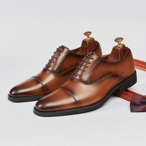 YCAMEL High Quality Handmade Oxford Dress Shoes Men
