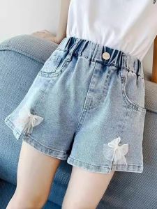 Summer Thin Denim Shorts for Kids Girls Boys Casual mid Waist Cotton Blend Short Pants Outdoor Wear Versatile Summer Hot Pants