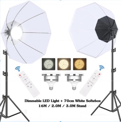 Dimmable LED Light White Softbox Kit Photo Studio Photography