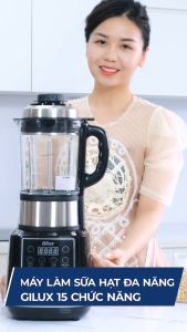 Máy làm sữa hạt đa năng Gilux  + TẶNG sách công thức - Máy sữa hạt 15 chức năng nấu tự động - Công suất 1900W - Dung tích 1.75L - Bảo hành 1 năm