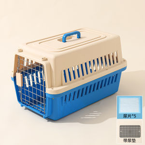 Portable Handheld Plastic Cat Carrier Air Shipping Pet Transport Box for Travel And Car Trips Hikimi Brand Cat Cage
