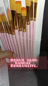 10Pcs Artist Paint Brush Set Nylon Hair Wooden Handle for Oil Acrylic Watercolor Black 尼龙画笔