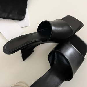 CAIZINI | Cowhide Leather Unconventional Heel Platform Square Toe Women Sandals