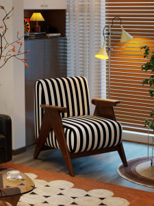 French Mid-Century Modern Solid Wood Sofa Chair Leisure Balcony Designer Single Chair Home Furniture Living Room Chair
