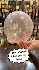 1PCS 10 Inch Transparent Magic Colourful Bubble Foam Particles Ball Latex Balloon Party Decoration Birthday Decor Belon