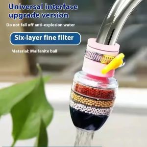 6 Layers Faucet Water Filter Tap Purifier 360° Rotatable Coconut Charcoal Nozzle for Faucet Kitchen Household Water Filter