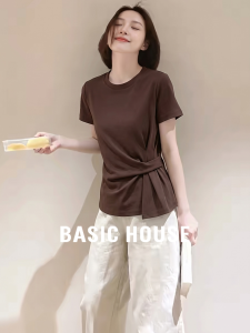 Basic House | Twist Waist Regular Shoulders Female Summer Teeshirt