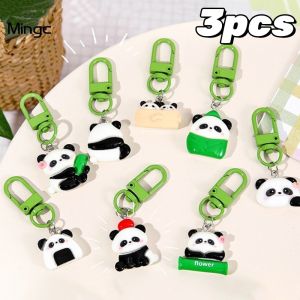 Cartoon Little Panda Keychain Cute Friend Keychain Student School Bag Hanging Decoration Bag Accessories Small Jewelry Gift
