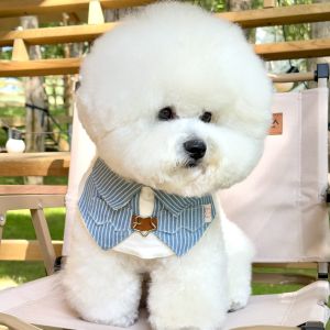 Lambkin Original Western Blues Pet Bandana Striped Small Pet Saliva Towel Cats And Dogs Universal Brand Pet Accessories