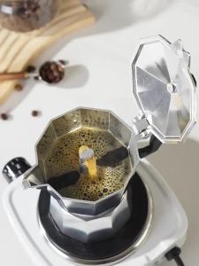 Aluminum Coffee Kettle Latte Percolator Home Italian Octagonal Moka Coffee Pot Office Travel Outdoor Camping Espresso Tea Pot