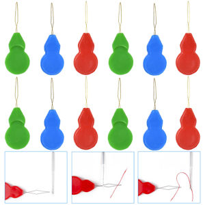 10PCS Plastic Threader Cross Stitch Sliver Bow Wire Needles Multicolor Insertion Tools Sewing Machine DIY Craft Accessories