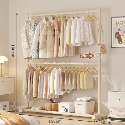 Easy-to-Install Foldable Standing Clothes Rack
