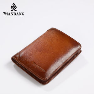 Manbang Mens Wallets RFID Leather Trifold Wallets For Men with ID Window and Credit Card Holder High Quality