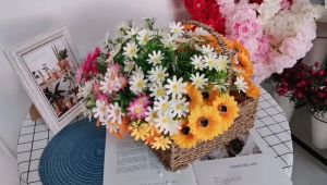 Buket Bunga Aster Artifisial Hiasan Dekorasi Rumah Backdrop Pelaminan Wedding Decoration Artificial BG48