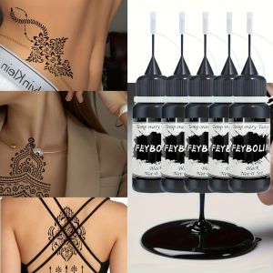 Gel Xăm Henna Đen Tạm Thời Lâu Trôi Dùng Cho Nghệ Thuật Body Art Tiệc Tùng Sáng Tạo Lễ Hội - 0.5oz (1 Cái/3 Cái/5 Cái)