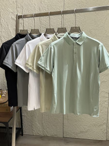High-End Quick-Dry Cool Technology Mens Summer Outdoor Casual Sports Breathable Short Sleeve Polo Shirt Polyester Fabric