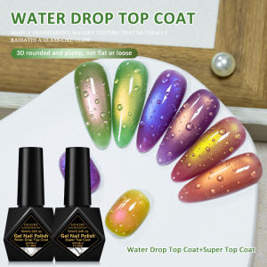 10ml Water Drop Top Coat 3D Plump Water Drop Effect UV Gel Polish Soak Off LED Nail Art Varnish For Magnetic/Colored Gel Base