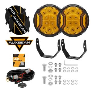 LED Driving Lights 5 Inch Round 172W Hyper Spot Beam Work Amber Spotlights Pod with Double-Side Shooter Lights with Amber DRL with DT Plug Wiring Harness（2 Leads）