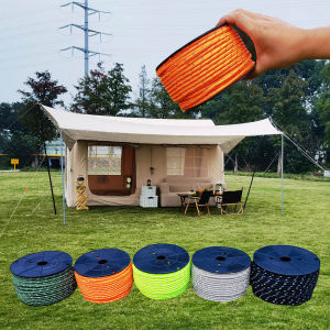 50M Paracord สะท้อนแสง 6 มม.สายร่มชูชีพกลางแจ้ง Camping survival เชือกทนทานร่มเต็นท์เชือกเส้นเล็ก Clothesline เชือก