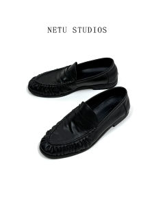 Black Dandy First Layer Leather Penny Loafers