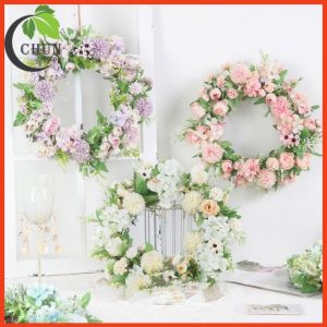 Vòng hoa giả trang trí tường cửa sổ decor phông rạp cưới nhiều mẫu