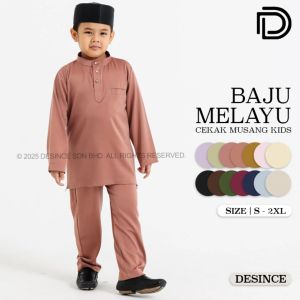 🇲🇾 DESINCE Baju Raya Kids Baju Melayu Cekak Musang Budak Lelaki Free Butang KW 081