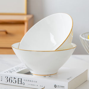 Shangyun Jingdezhen Ceramic Bowl Household Bone China Minimalist Chinese Style Eating Bowl New Arrival Hand Painted Phnom Penh Rain-Hat Shaped Bowl