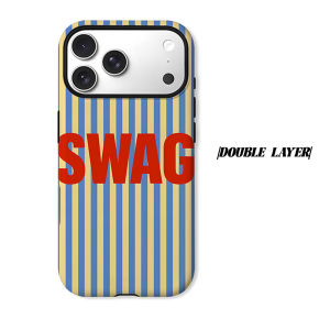 Blue Yellow Stripe Phone Case for iPhone 18 17 16 15 14 13 12 11 Air Pro Max Plus Double-layer Cover