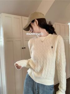 HUOLISI | Spring New Korean Style Cable Knit Crewneck Loose Sweater