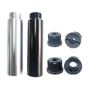 Aluminum alloy microphone boom arm extension rod 5/8 inch to 5/8 outer with 1/4 and 3/8 internal thread microphone set screws