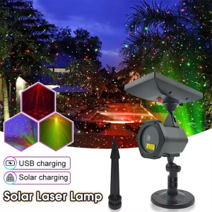 Solar Christmas lights Indoor outdoor waterproof laser light ground projection rechargeable LED solar lights