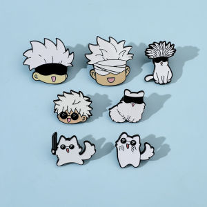 Bandai | Jujutsu Kaisen Enamel Pin Cartoon Anime Brooches Animals Cat Custom Metal Hat Lapel Clothes Backpack Jewelry Friends Fans Gift