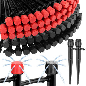 30PCS Garden 13cm Stake Drip Irrigation Sprinkler Emitters for 4/7mm Hose Bonsai Plants Watering 360 Degree Adjustable Dripper