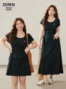 ZHANGDAREN | Đầm Đen Dành Cho Người Mập Slimming
