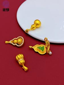 จี้ลูกแพร์ทองคำสีส� ลูกปัดไข่ผีเสื้อสีสันสดใส สร้อยข้อมือแบบหมุนได้ อุปกรณ์ทำเครื่องประดับ DIY ที่ทนทานต่อการสึกหรอ