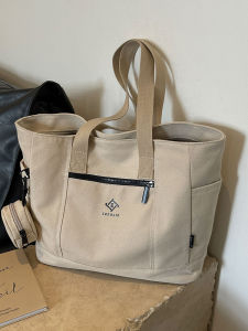 Large Capacity Canvas Shoulder Bag Casual Commuter Bag Suitable for College Students And Women Going to Class And Work