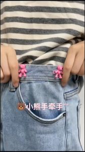 Jeans Waist Adjustment Buckle Bear Buttons Bear Detachable Metal Buttons Snap Fastener Pants Pin Retractable Button Sewing-Free