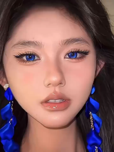 Six Months A Large-diameter 14.5 款香凝蝶翅蓝紫色美瞳半年抛大直径14.5混血隐形眼镜网红款 Mixed-race Internet Celebrity Send Wearing Tools Glasses
