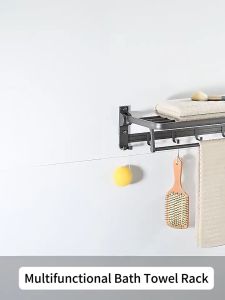 Foldable Bathroom Rack Corner Storage Shelve Shampoo Rak Aluminum Wall-mounted Toilet Brush Holder Accessories 浴室置物架