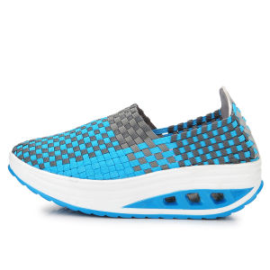 Giày Thể Thao Đế Dày Dệt Dây Cho Nữ Mùa Hè Đa Năng Thường Ngày Giày Lười Thoải Mái Thoáng Khí Mũi Tròn Đế Cao Su