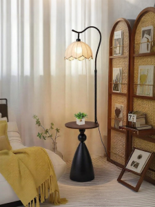DGY | Retro French Vintage Bedside Floor Lamp with Shelf 488mm
