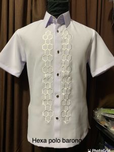 🇮🇹POLO BARONGhexa white miyake fabricBAGO po mag PLACE ng Orderpakibasa po muna ang size chart namin