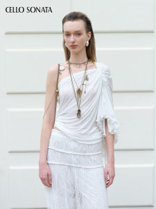 Cello Sonata | French Style Lyocell Drawstring Off-Shoulder Blouse