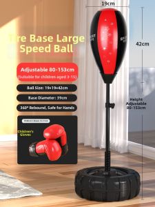 hongdeng | Stress Relief Boxing Speed Ball Reaction Trainer Punching Bag with Gloves for Children