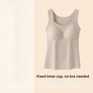 miiow | Warm Wool Silk One-Piece Womens Vest Underwear With Chest Pad Seamless Indoor Autumn Winter Base Shirt Cat Person MiiOW