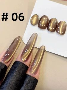 1 Hộp Sơn Móng Tay Gel Mắt Mèo TC Whitening Golden Light Glass Beads Màu Nâu Caramel Thời Trang Phổ Biến Có Hiệu Ứng Mắt Mèo 10ml