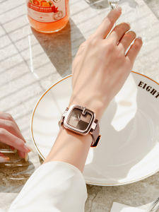 Elegant Simple Square Womens Watch Luxury Minimalist Brand INS Style New 2024 Summer High-End Feelings Leather Strap Quartz Movement